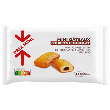 Mini gâteaux fourrés chocolat PRIX MINI - 420g, x14