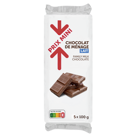 Chocolat au lait PRIX MINI, 5 Tablettes de 100g