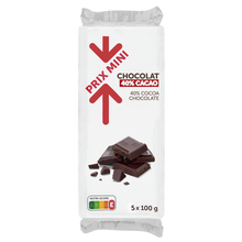 Chocolat noir 40% cacao PRIX MINI, 5 Tablettes de 100g