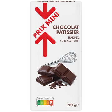 Chocolat noir à pâtissier PRIX MINI - Tablette de 200g