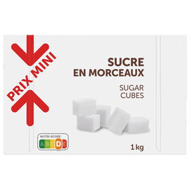 Sucre blanc en morceaux PRIX MINI - boîte 1kg