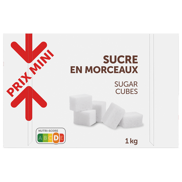 Sucre blanc en morceaux PRIX MINI - boîte 1kg