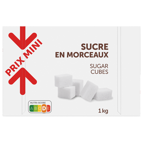 Sucre blanc en morceaux PRIX MINI - boîte 1kg
