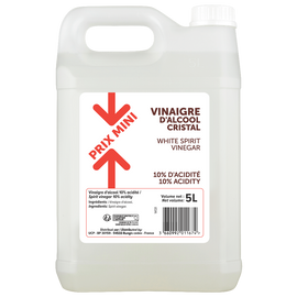 Vinaigre d'alcool cristal 10° PRIX MINI - 5L