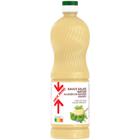 Sauce vinaigrette nature allégée en matières grasses PRIX MINI - 1L