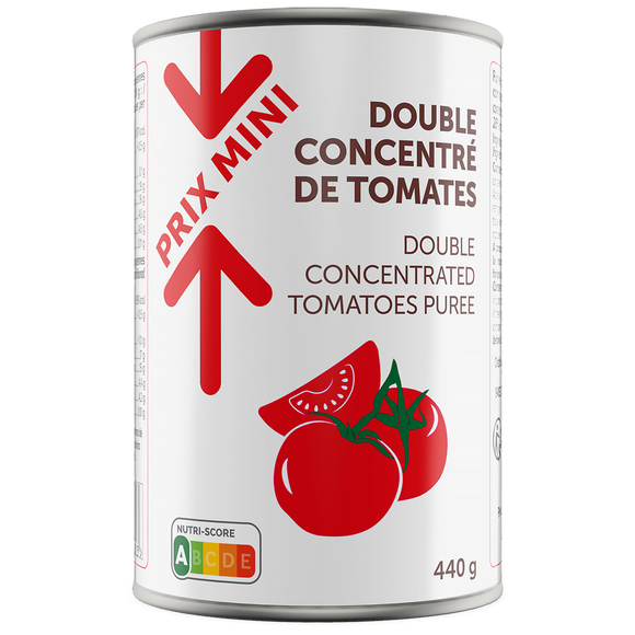 Double concentré de tomates PRIX MINI boîte 1/2 440g