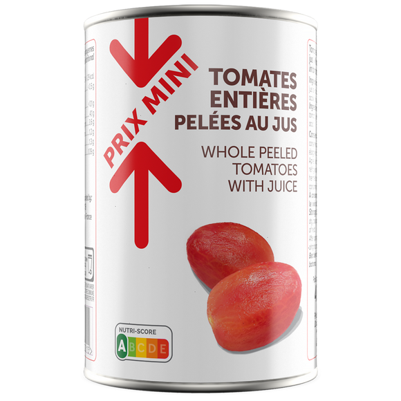 Tomates entières pelées PRIX MINI - Boîte 238g