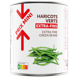 Haricots verts extra fins PRIX MINI - Boîte de 440g net égoutté
