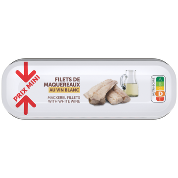 Filets de maquereaux vin blanc PRIX MINI - boîte 176g