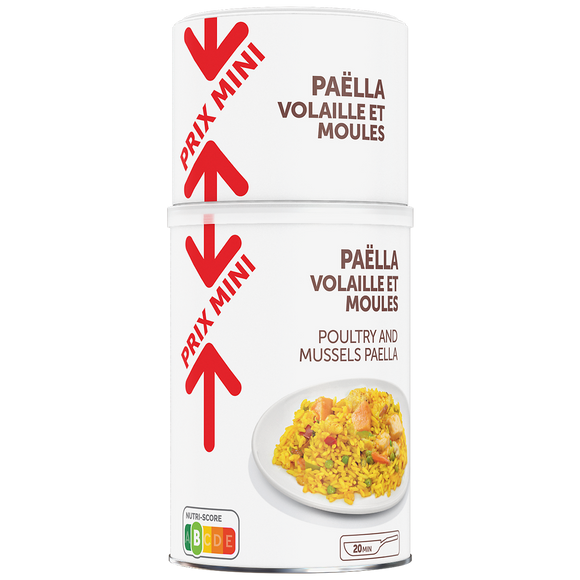 Paëlla volaille & fruits de mer PRIX MINI - boîte 3/2 1kg