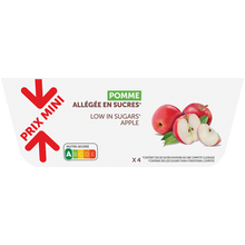 Dessert fruitier de pommes allégée en sucres PRIX MINI - coupelles 4x100g