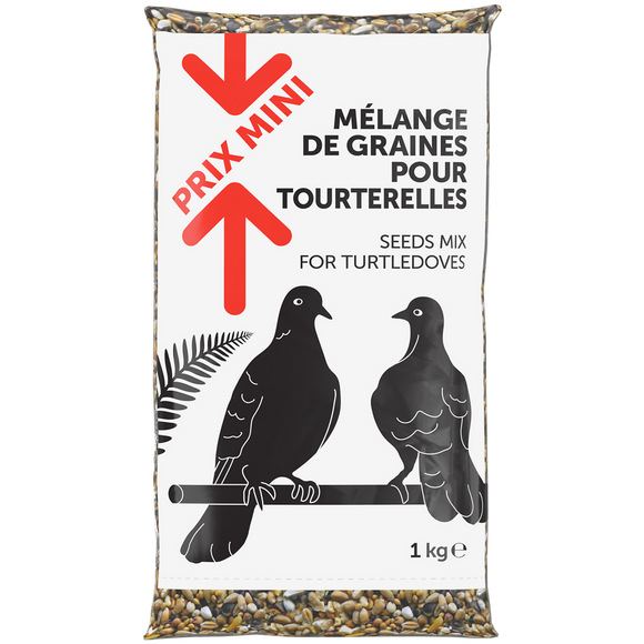 Mélange de graines pour tourterelles PRIX MINI sac 1kg