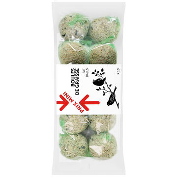Boules de graisse pour oiseaux de la nature x10 PRIX MINI 900g