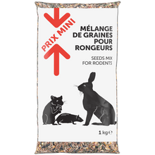 Mélange de granulés et graines pour rongeurs PRIX MINI - sac 1kg