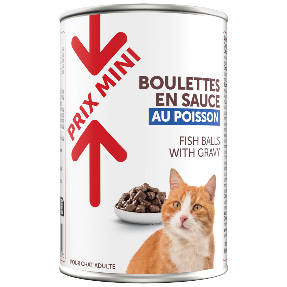 Boîte pour chat Boulettes en sauce poisson PRIX MINI - 400g