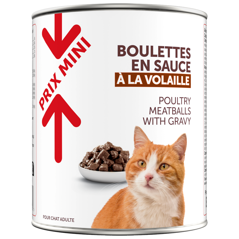 Boîte pour chat Boulettes en sauce volaille PRIX MINI - 800g