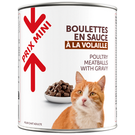 Boîte pour chat Boulettes en sauce volaille PRIX MINI - 800g