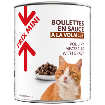 Boîte pour chat Boulettes en sauce volaille PRIX MINI - 800g