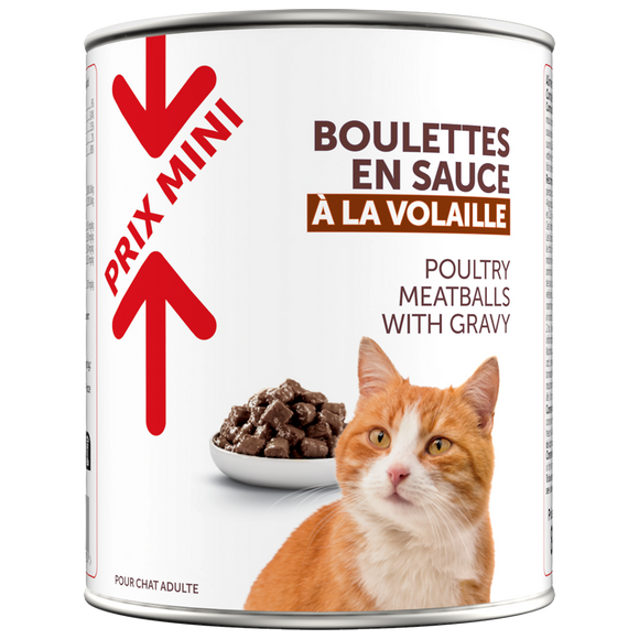 Boîte pour chat Boulettes en sauce volaille PRIX MINI - 800g