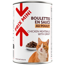Boîte pour chat Boulettes sauce pouletPRIX MINI - 400g