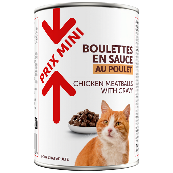 Boîte pour chat Boulettes sauce pouletPRIX MINI - 400g