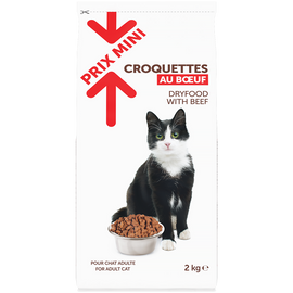 Croquettes au boeuf pour chat adulte PRIX MINI - 2kg