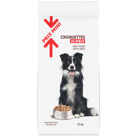 Croquettes au boeuf pour chien adulte PRIX MINI - 15kg