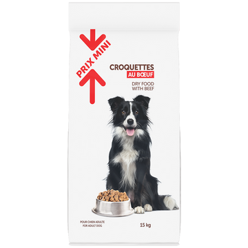 Croquettes au boeuf pour chien adulte PRIX MINI - 15kg