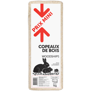 Copeaux de bois pour rongeurs PRIX MINI sac 1kg