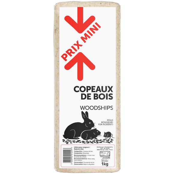 Copeaux de bois pour rongeurs PRIX MINI sac 1kg
