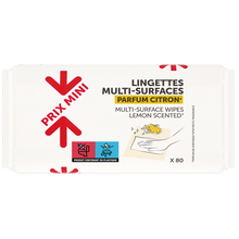 Lingettes multi-usages parfum citron recharge PRIX MINI x80