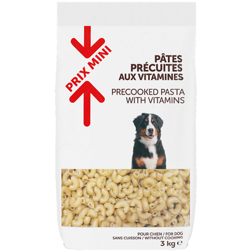 Pâtes précuites aux vitamines pour chien, PRIX MINI, sac 3kg
