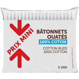 Bâtonnets cotons PRIX MINI - sachet x200