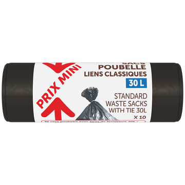 Sacs poubelle liens classiques PRIX MINI - 10X30L
