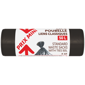 Sacs poubelle liens classiques PRIX MINI - 10x50L