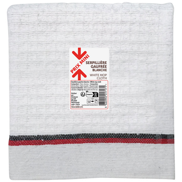 Serpillière gaufrée blanche PRIX MINI - 55x100cm