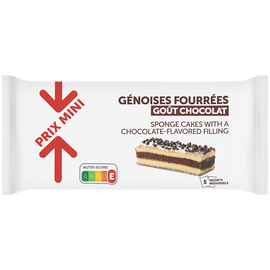 Génoises fourrées goût chocolat PRIX MINI x5 175g