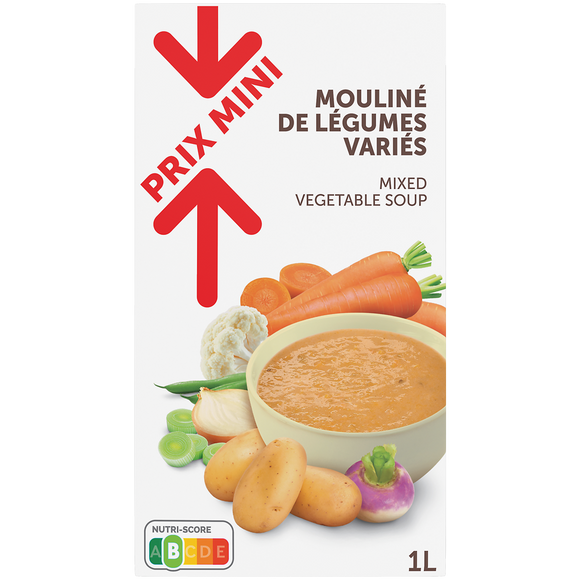 Soupe Mouliné de légumes variés PRIX MINI 1 litre
