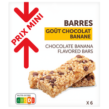 Barres de céréales chocolat banane PRIX MINI, x6 126g