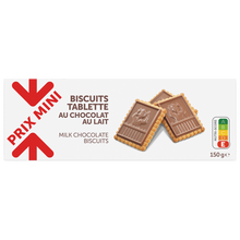 Biscuits tablette au chocolat lait PRIX MINI 150g