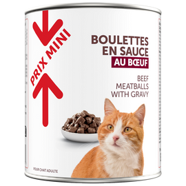Boulettes en sauce boeuf pour chat PRIX MINI 800g