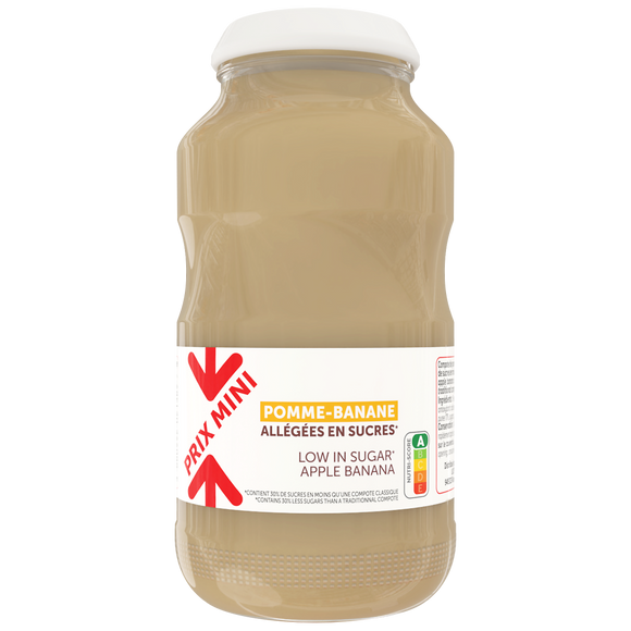Dessert fruitier pomme/banane allégée PRIX MINI, bocal 720g