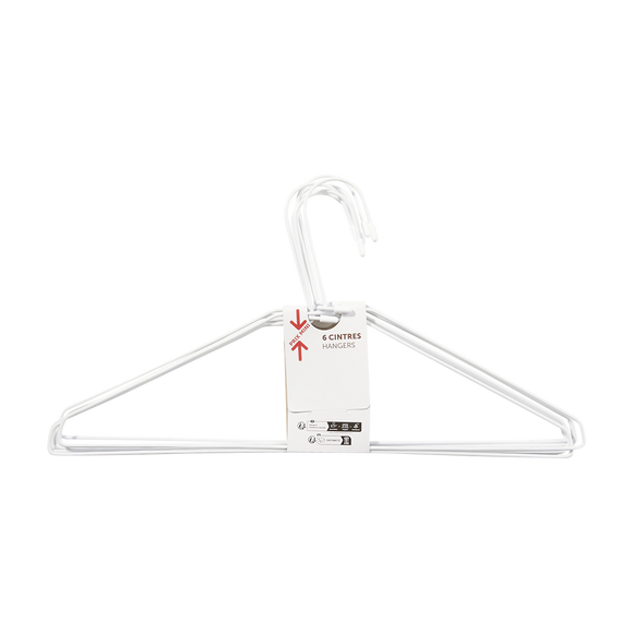 Cintre fil acier plastifié x6 - PRIX MINI