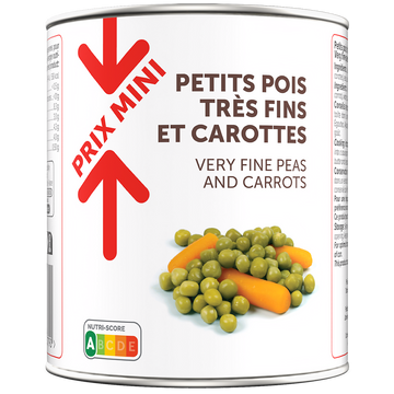 Petits pois très fins carottes PRIX MINI 530g