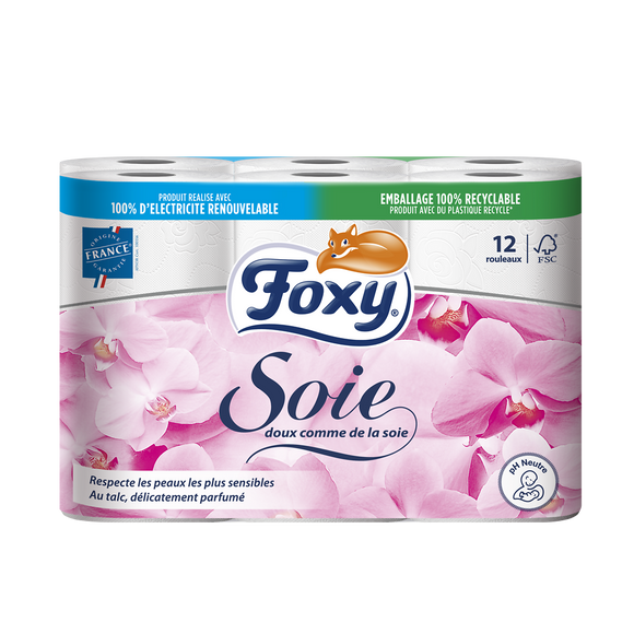 Papier toilette soie FOXY 2P x12 rouleaux