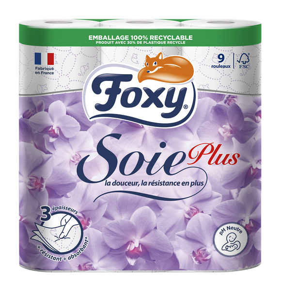Papier toilette soie plus FOXY 3P x9 rouleaux