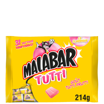 Chewing gum Tutti Frutti MALABAR - Sachet de 214g