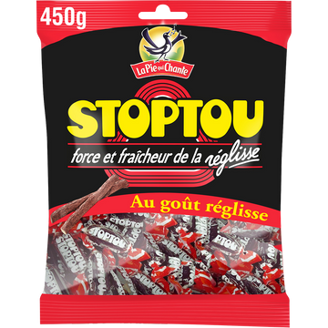 Bonbons Stoptou au réglisse LA PIE QUI CHANTE - Sachet de 450g