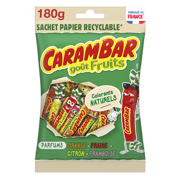 Bonbons Fruits CARAMBAR - Sachet recyclable de 180g