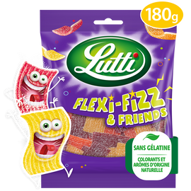 Bonbons Flexi-Fizz and Friends piquants LUTTI - Sachet de 180g